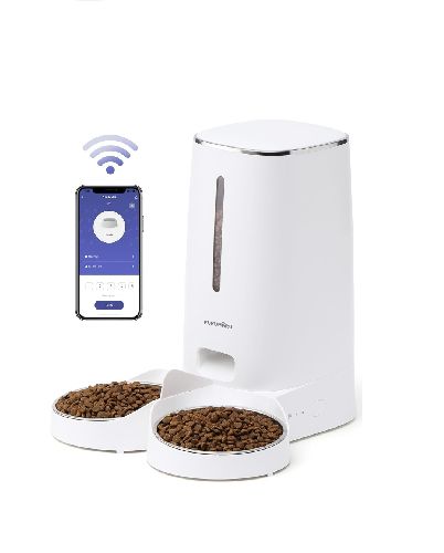 ظرف غذای اتوماتیک گربه با کنترل زمان‌بندی شده ظرف غذای اتوماتیک گربه  WiFi فاقد جنسیت Fukumaru -- سفید