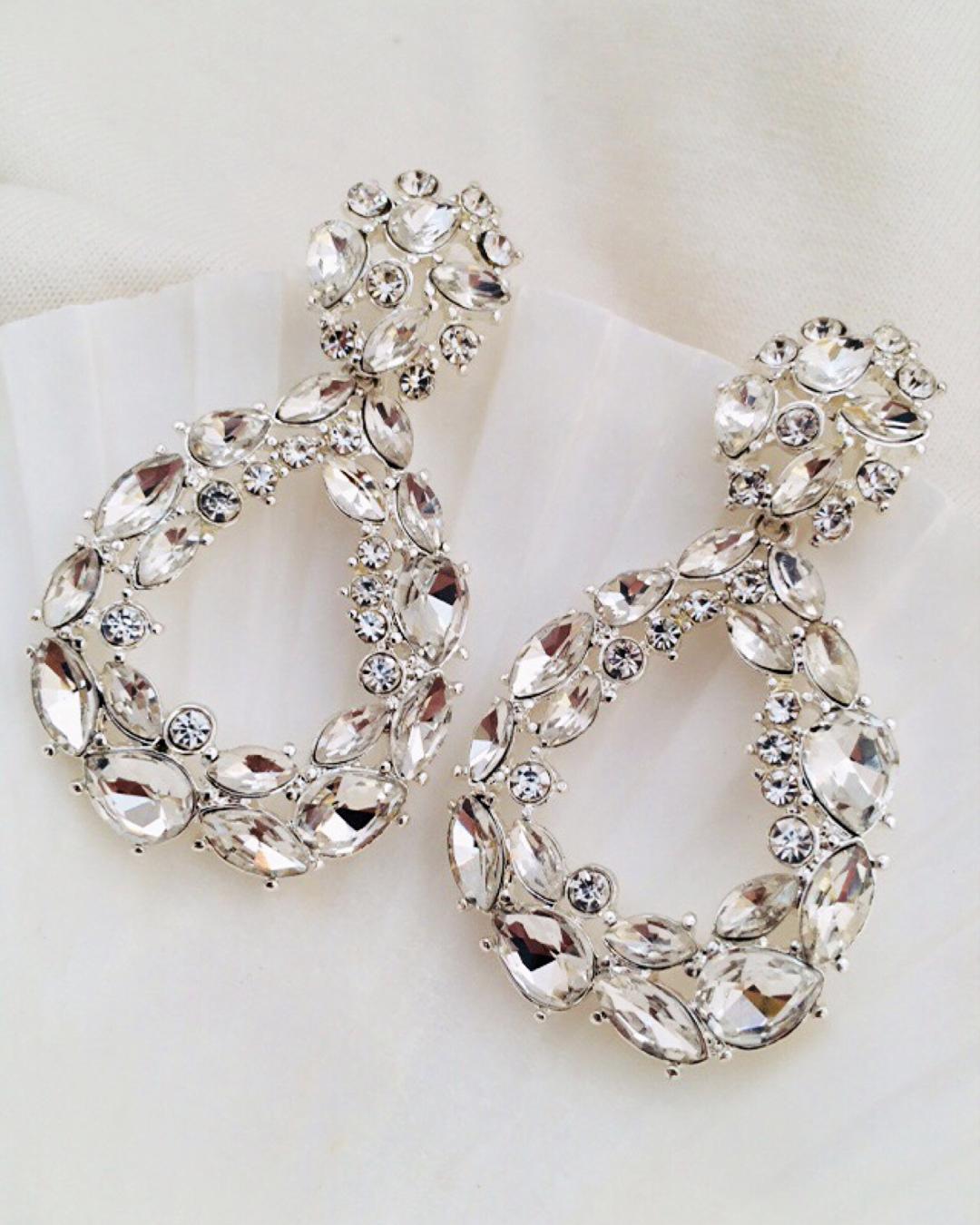 گوشواره مجلسى فول نگين زنانه Tosh