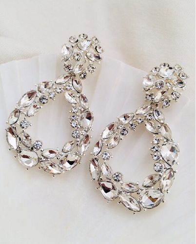 گوشواره مجلسى فول نگين زنانه Tosh