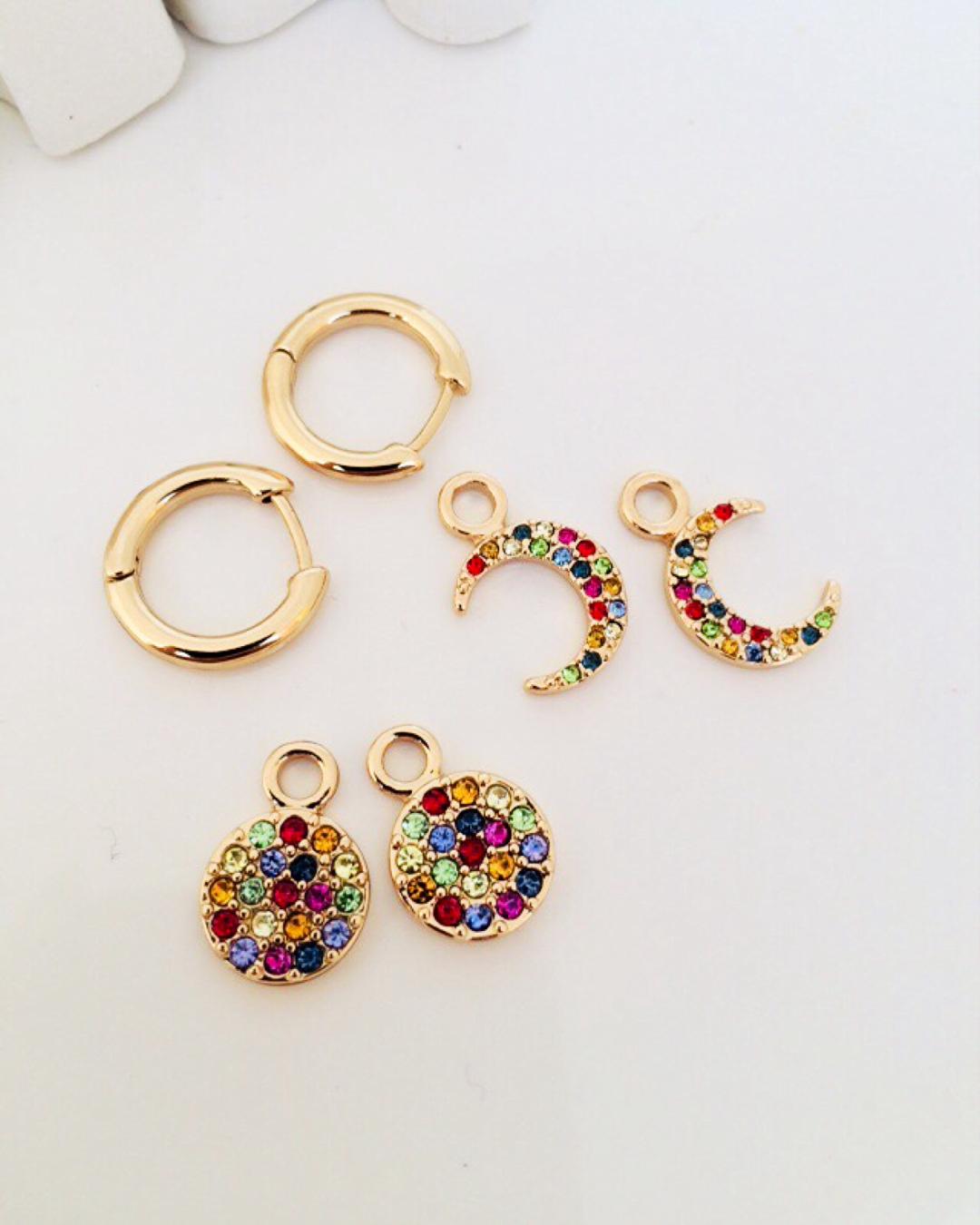 گوشواره حلقه مولتى كالر ٢ آويزه زنانه Tosh