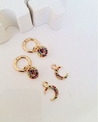 گوشواره حلقه مولتى كالر ٢ آويزه زنانه Tosh