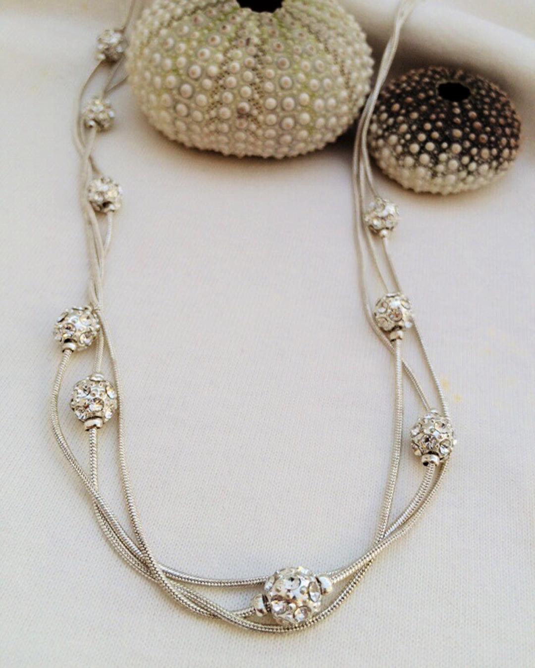 گردنبند 3 رج پوپكى زنانه Tosh