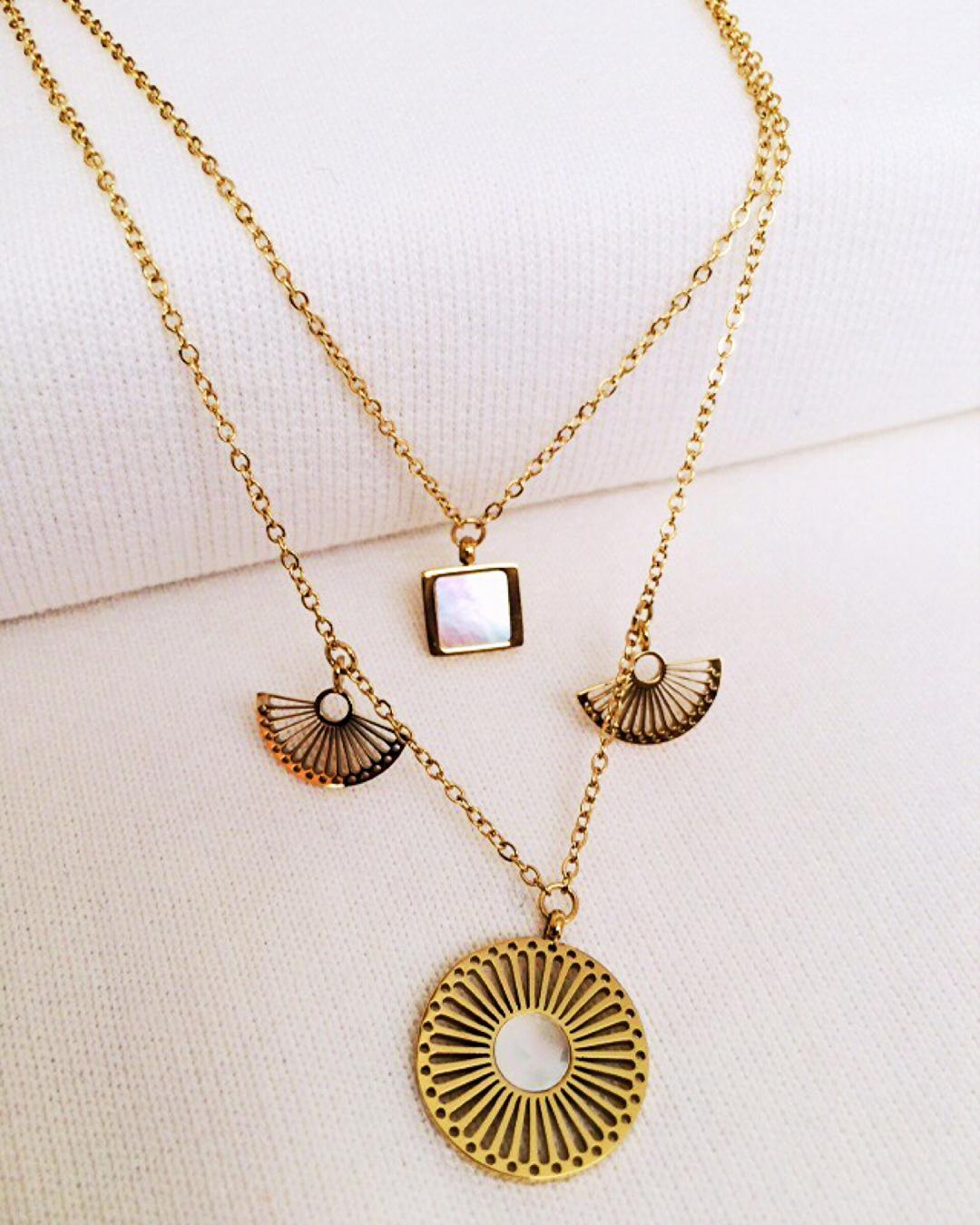 گردنبند ٢رج صدفى زنانه Tosh