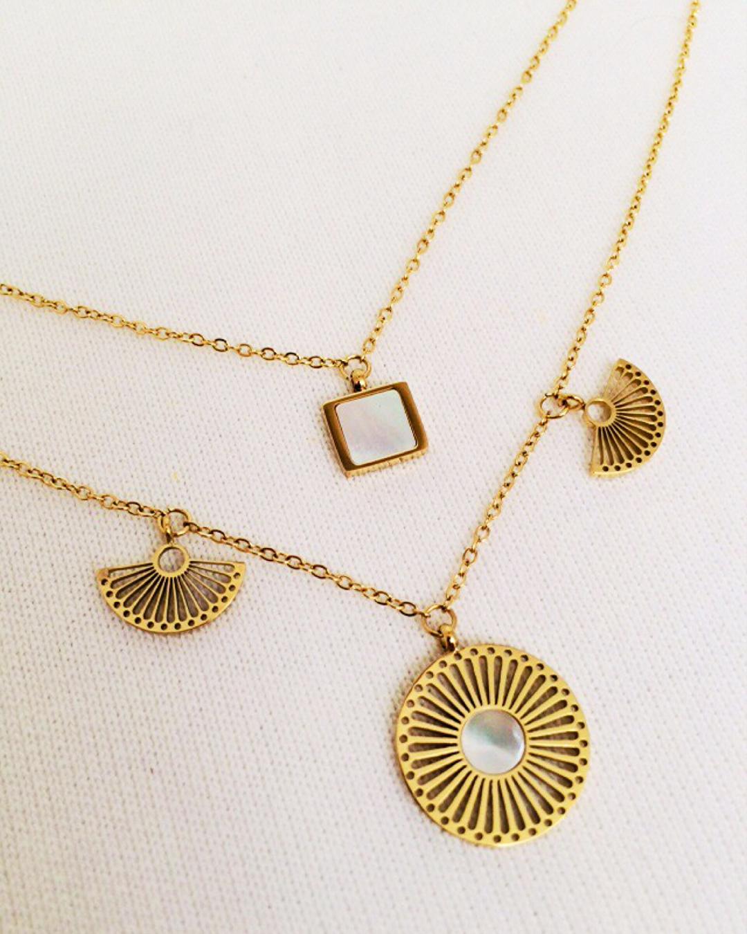 گردنبند ٢رج صدفى زنانه Tosh