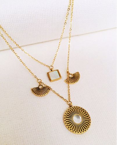 گردنبند ٢رج صدفى زنانه Tosh