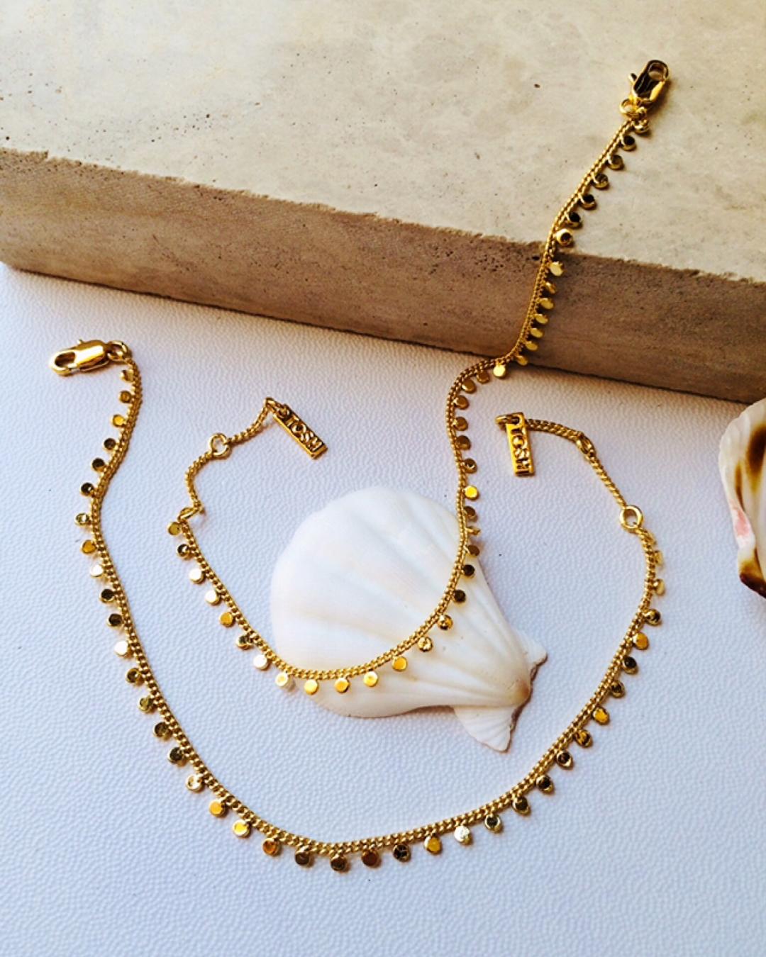 دست بند پولكى ريز طرح طلا زنانه Tosh