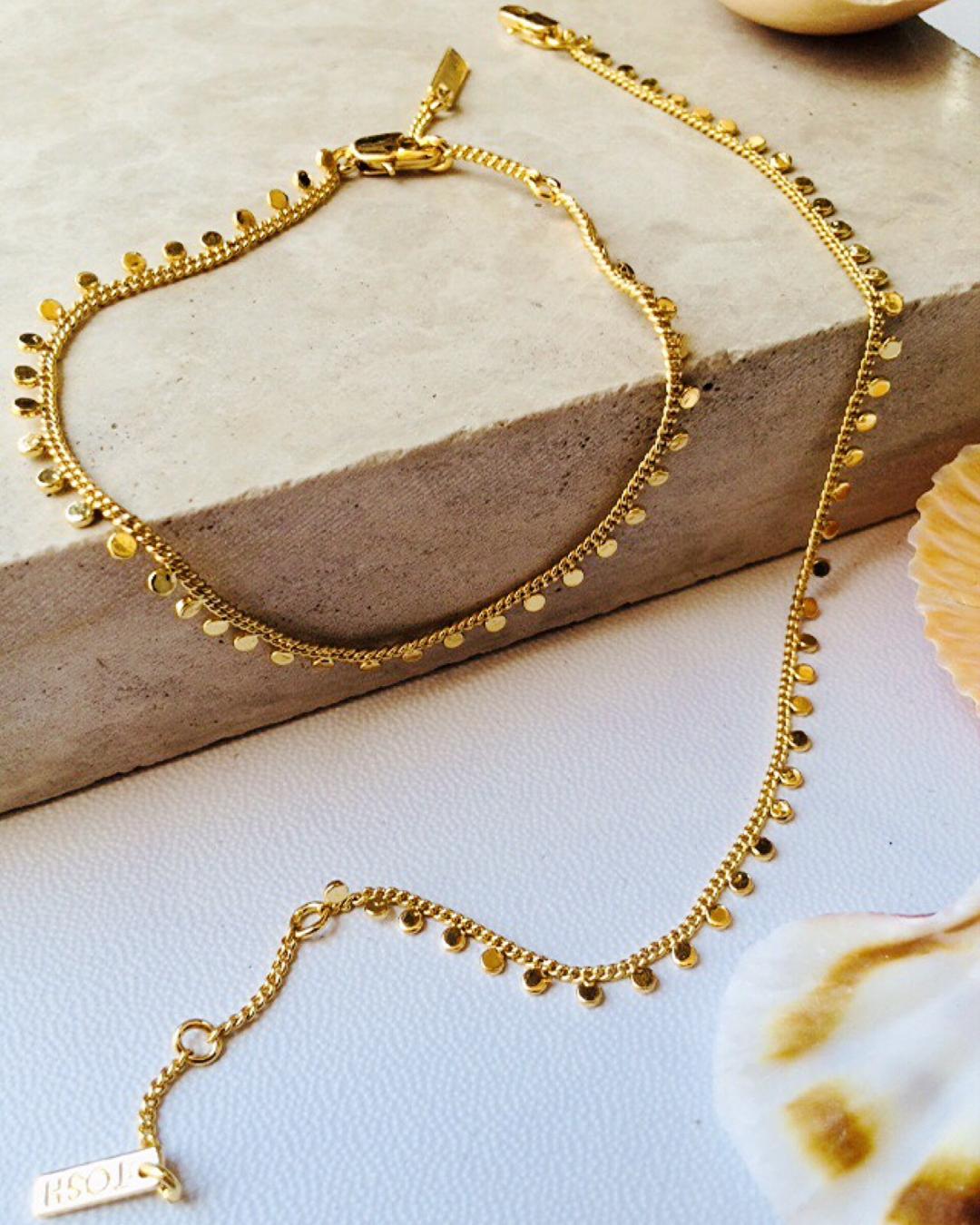 دست بند پولكى ريز طرح طلا زنانه Tosh