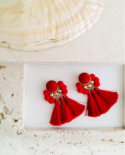 گوشواره ابريشمى تركيبى زنانه Tosh