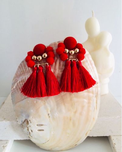 گوشواره ابريشمى تركيبى زنانه Tosh