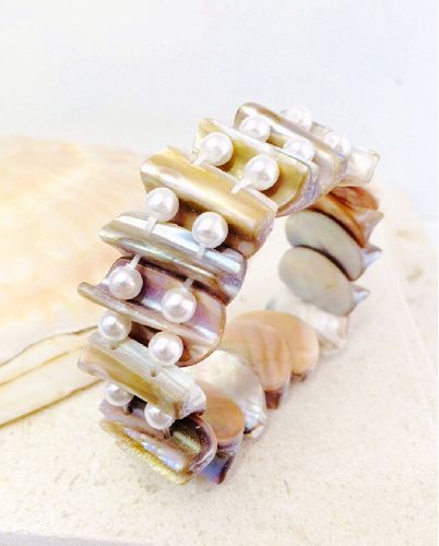 دست بند ساحلى كشى صدف و مرواريد زنانه Tosh