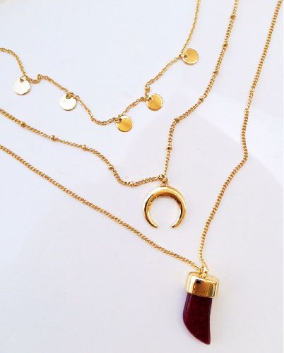 گردنبند رو لباسى ٣ لاين بوهو زنانه Tosh