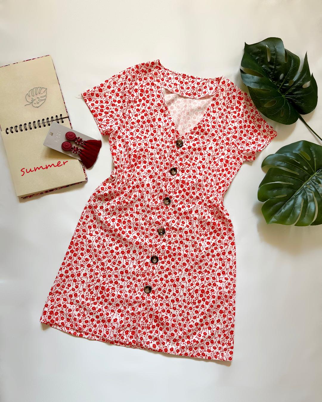 پیراهن گل گلی لینن زنانه FreeBrand