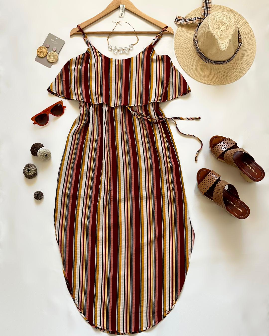 پیراهن ساحلی راه راه زنانه Ally