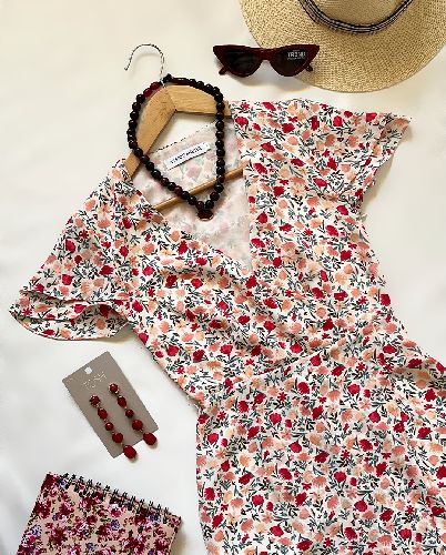 پیراهن گل گلی مجلسی زنانه Atmos&here