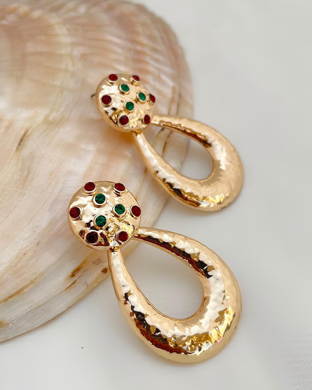 گوشواره چکشی نگینی زنانه Tosh