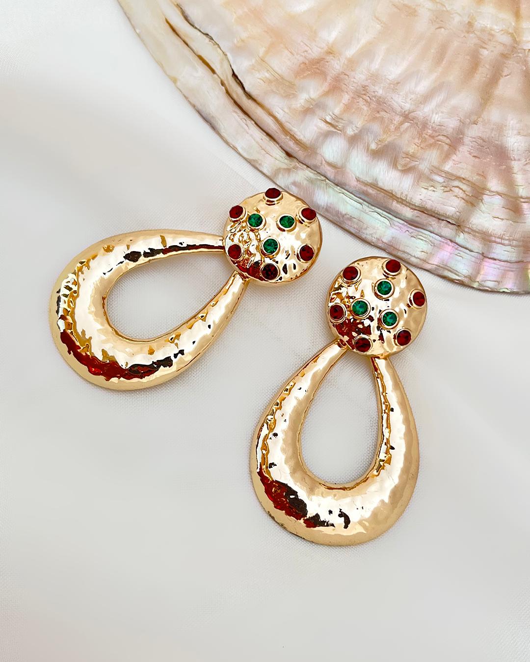 گوشواره چکشی نگینی زنانه Tosh