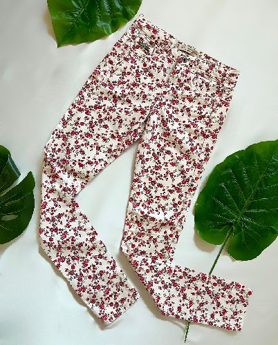 شلوار گلگی کتان کش زنانه Bershka S سفید