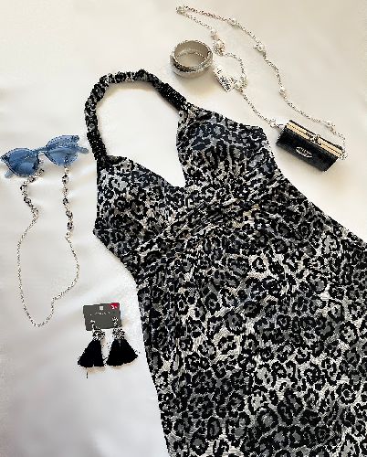 پیراهن پلنگی بلند زنانه Freebrand