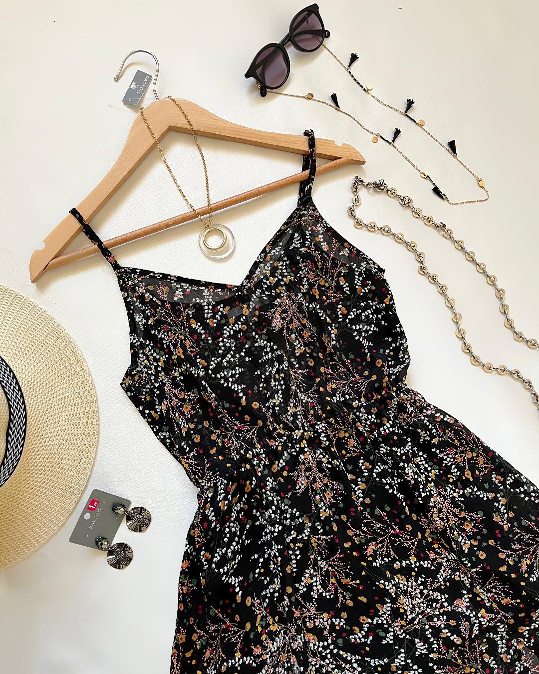 پیراهن حریر گلگلی ریز زنانه Into