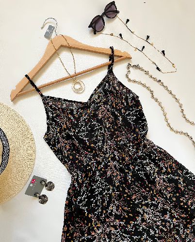 پیراهن حریر گلگلی ریز زنانه Into