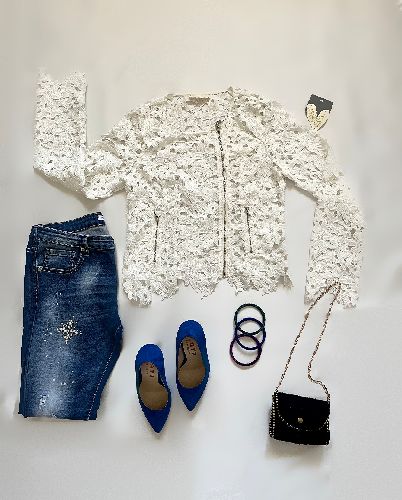 ژاکت دانتل توری درشت زنانه NAF NAF