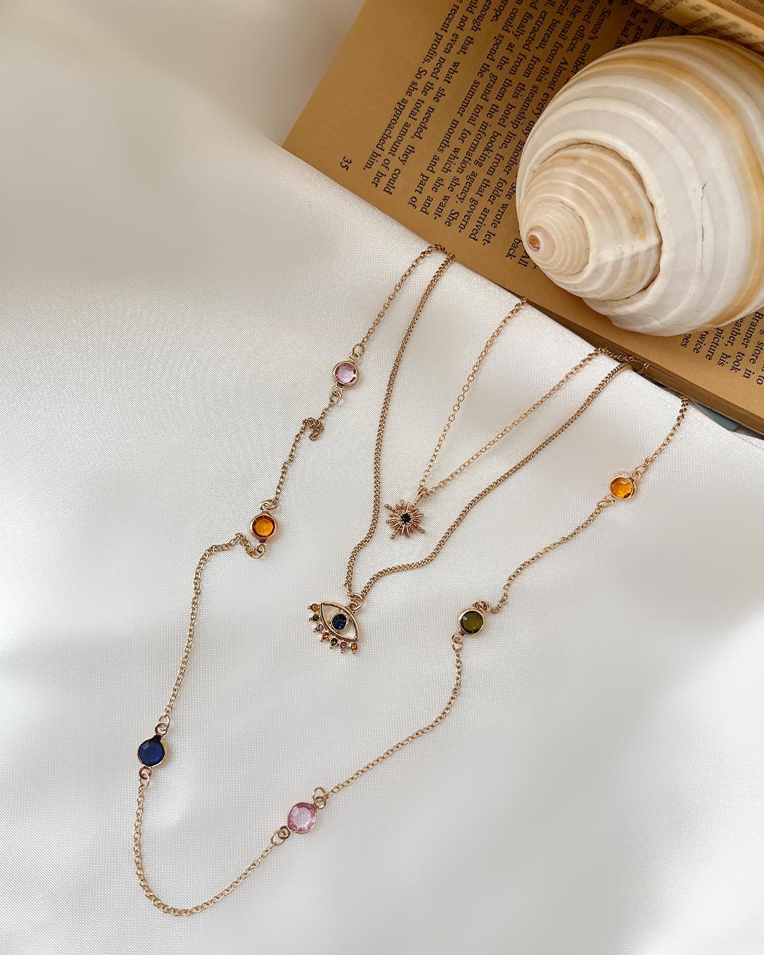 گردنبند رولباسی ۳ لاین زنانه Six