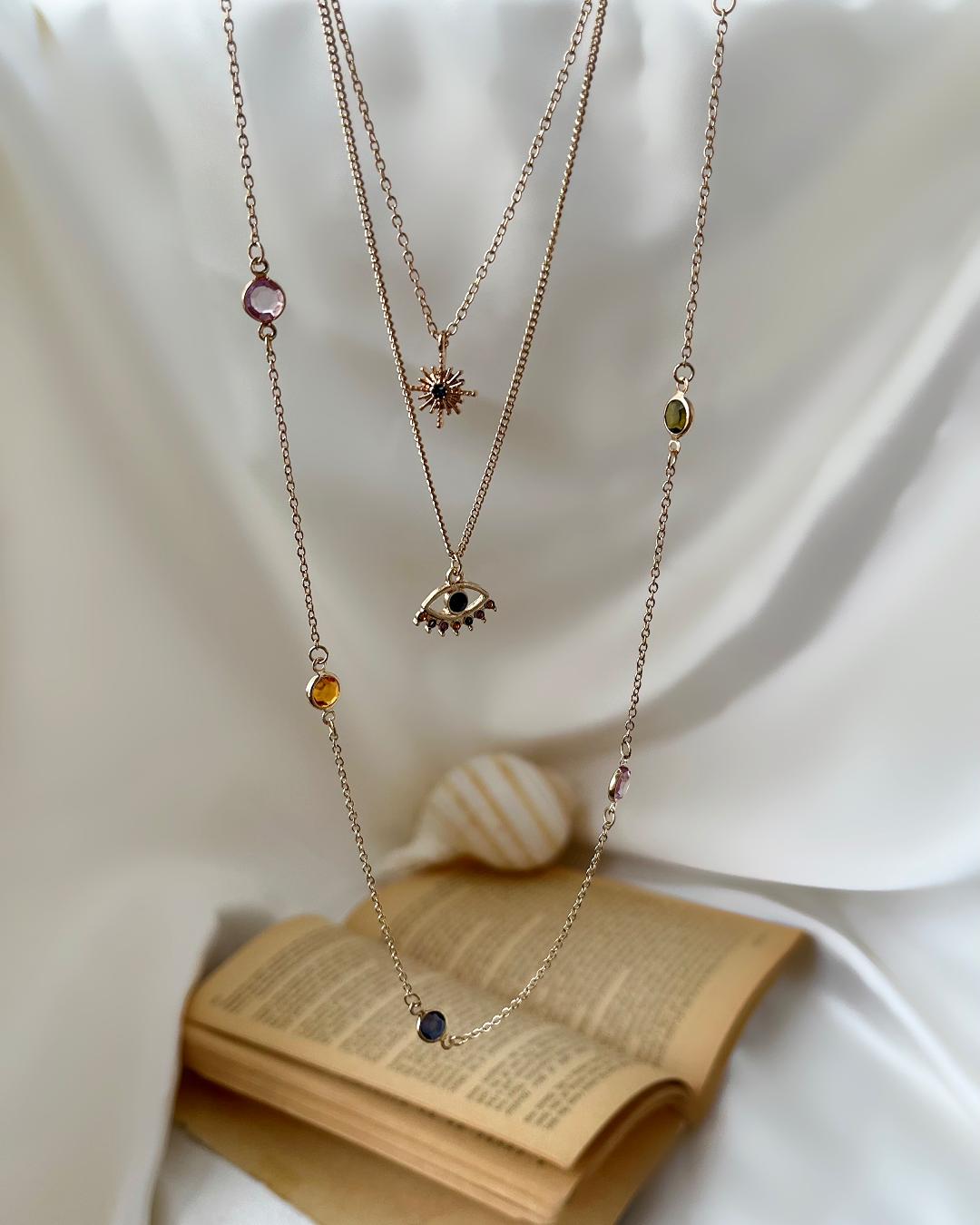 گردنبند رولباسی ۳ لاین زنانه Six