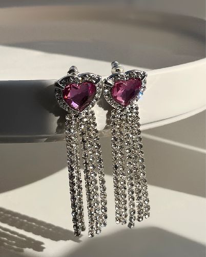 گوشواره قلب ریسه ای زنانه I am