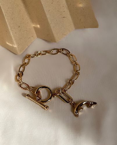 دست بند هرمس قفل T و اویز دلفین زنانه Accessories