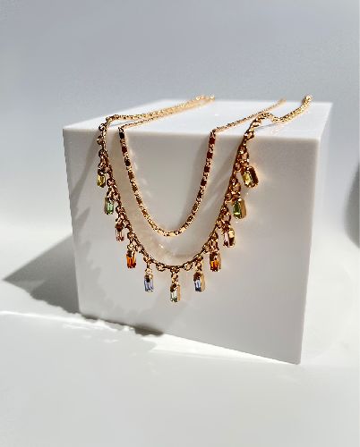 گردنبند 2 لاین مولتی کالر زنانه Six