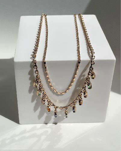 گردنبند 2 لاین مولتی کالر زنانه Six