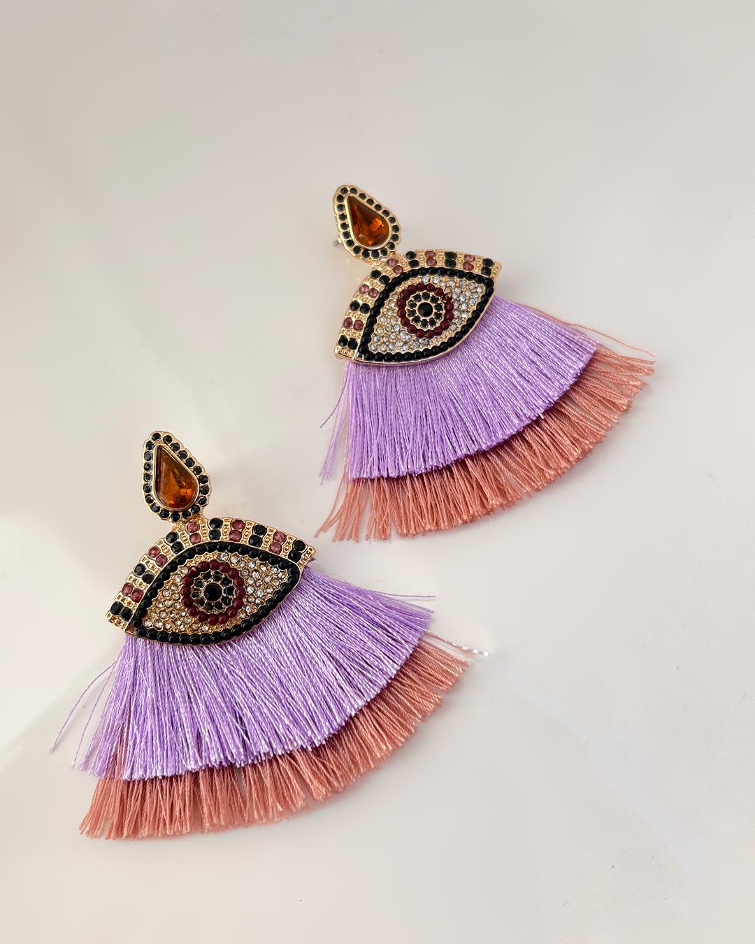 گوشواره چشم نظر ابریشمی زنانه I AM