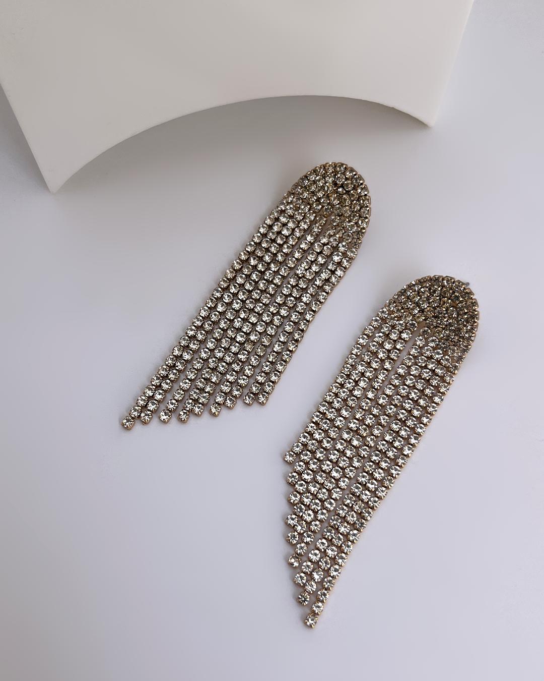 گوشواره مجلسی ریسه نگینی زنانه I AM