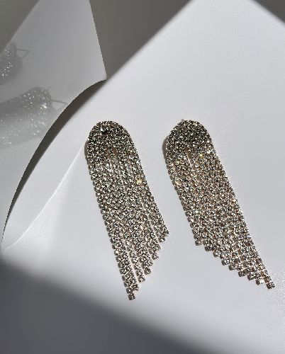 گوشواره مجلسی ریسه نگینی زنانه I AM