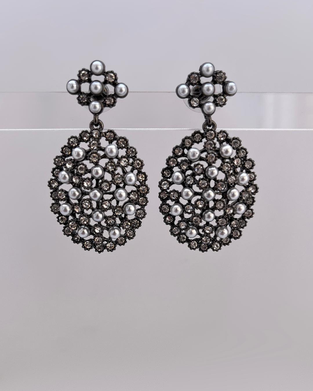 گوشواره مجلسی نگین و مروارید زنانه Tosh