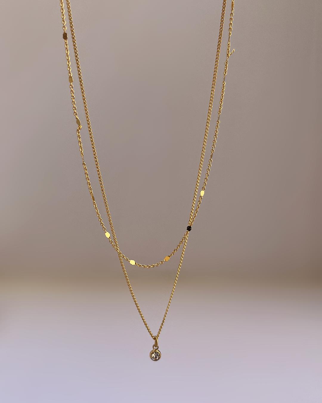 گردنبند دو لاین ریز زنانه Six