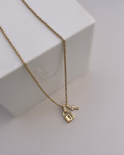 گردنبند کلید و قفل زنانه Six